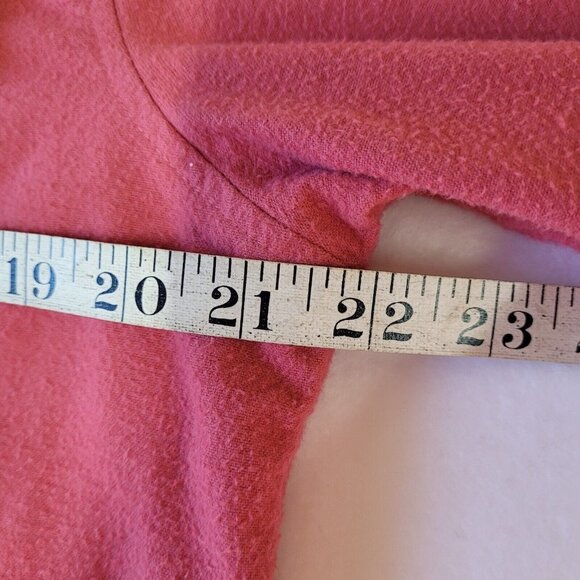 Vintage LL Bean Sz M Maroon Long Sleeve Flannel Button Down Shirt Shacket *FLAW* - Picture 5 of 9